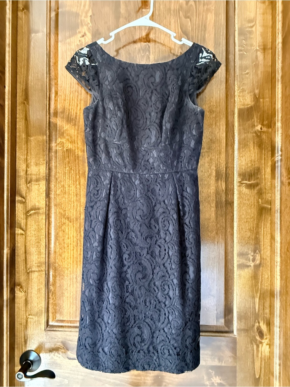 J. Crew Black Lace Cap-Sleeve Sheath Dress